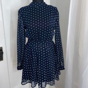 Navy Blue Polka Dot Dress